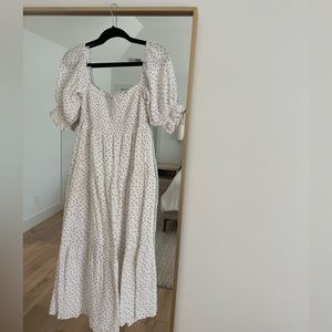 MIDI puff sleeve floral dress